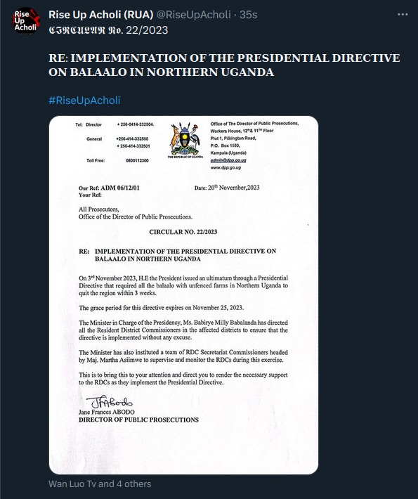 What then happens to those who connive with individuals to buy customary land cheaply against the wishes of the clan members and fence it off? Does this directive make these fraudulent transactions legitimate? @millybabalanda @StateHouseUg @Parliament_Ug