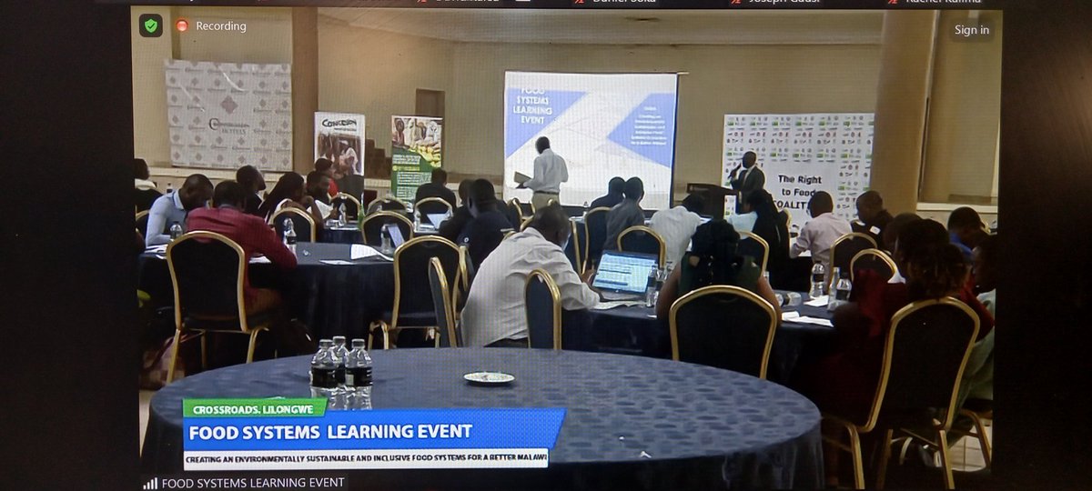 #RightFoodCoalition, GIZ  &amp; <a href="/moaiwd1/">Ministry of Agriculture</a> learning event on food systems opened by Dr. Alfred Mwenifumbo, Min. of Agr, noting the need to build a future where no-one in Malawi will go hungry, &amp; food systems are resilient, sustainable &amp; inclusive. 

Join online: bit.ly/46s6vke
