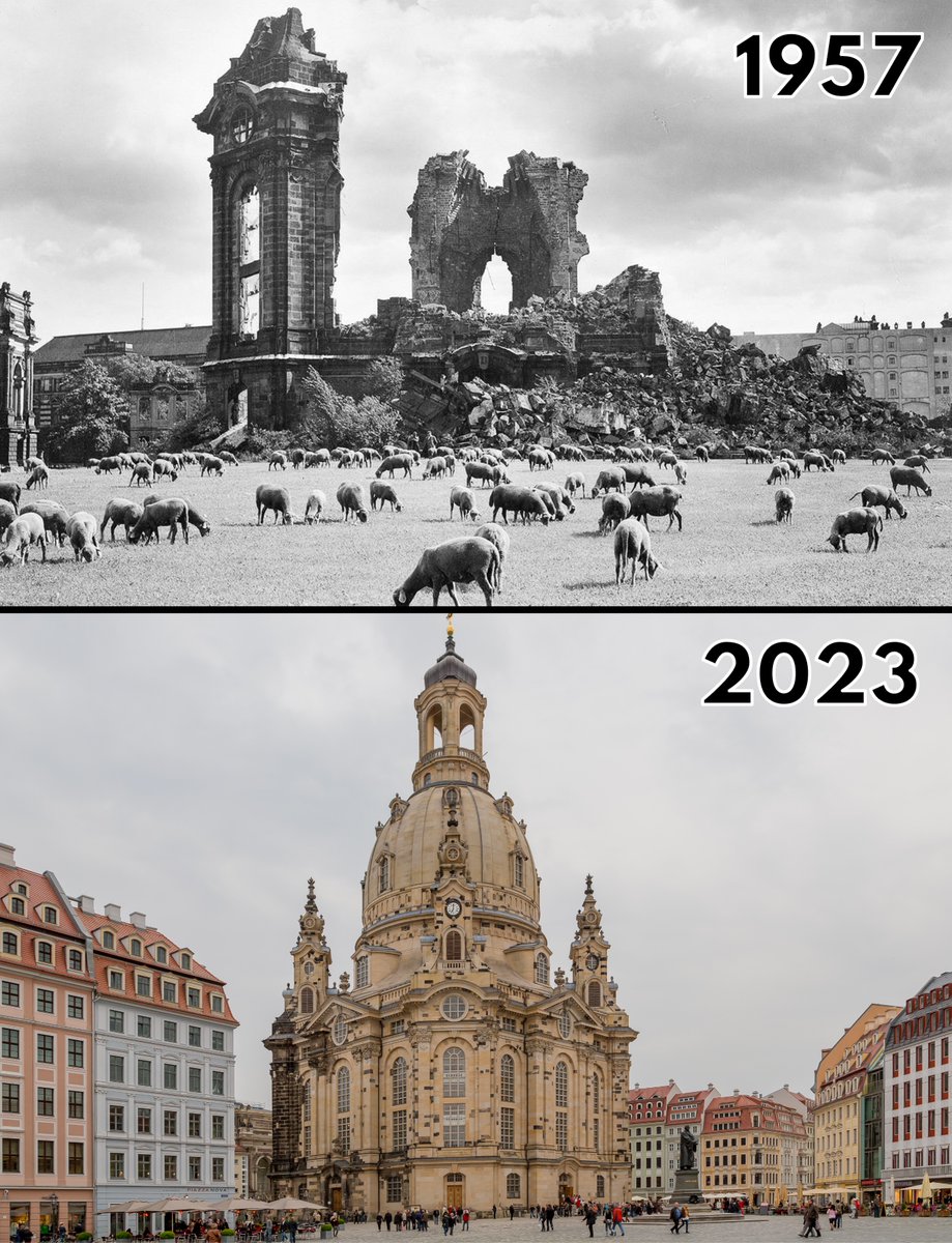 sanjeevsanyal's tweet photo. When you admire old buildings in Europe, remember that most of the buildings are recreations. Much of Europe was repeatedly destroyed in various wars, and had to be rebuilt.Oddly, if a similar effort of reconstruction was done in India, the "conservationists" would be up in arms. https://t.co/wD5HjcimUm