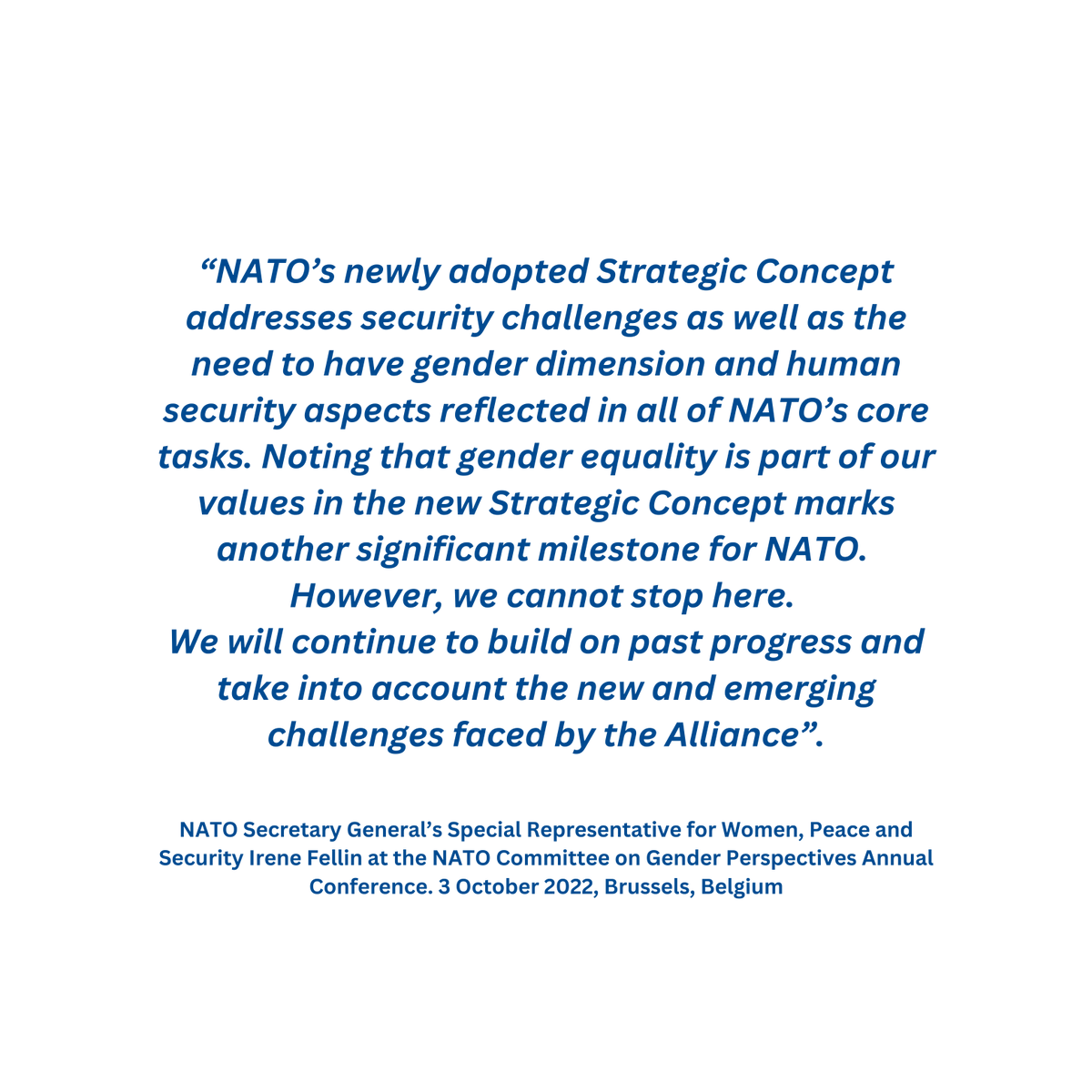 #DidYouKnow that #NATO’s Human Security Approach focuses on 5️⃣ areas❓
<a href="/NATO/">NATO</a>, SGSR <a href="/irenefellin/">Irene Fellin - NATO SGSR for WPS</a> is tasked with overseeing the advancement of both #HS &amp; #WPS Agendas as they complement &amp; reinforce each other, reflecting NATO's commitment to be people-centered &amp; gender-responsive.