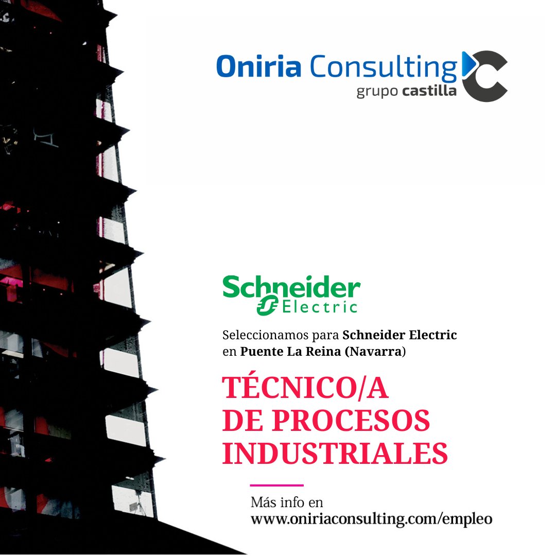 Seleccionamos un/a Técnico/a de Procesos para Schneider Electric en Puente La Reina (Navarra)

ofertas.oniriaconsulting.com/jobs/tecnico-a…

#OfertasDeEmpleo #empleo #trabajo #Navarra #rrhh