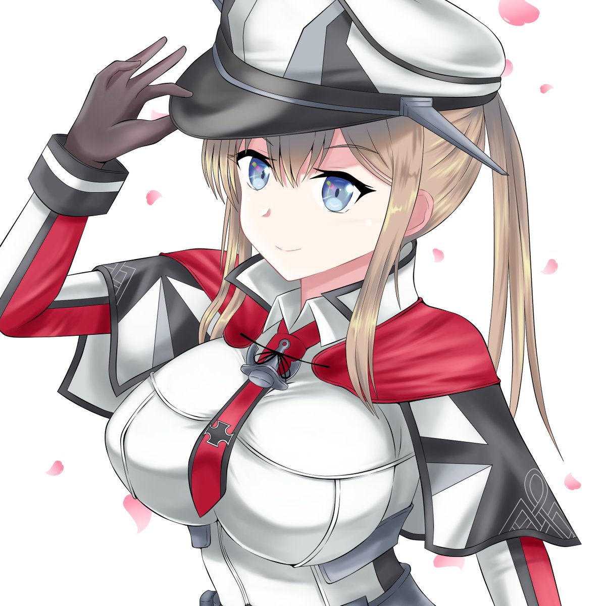 graf zeppelin (kancolle) 1girl solo hat peaked cap blonde hair breasts gloves  illustration images