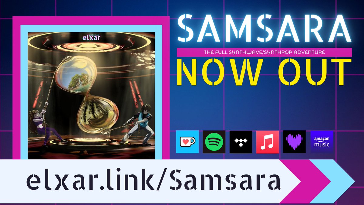 Been a long journey and we're finally here: The full SAMSARA album now releases into the world for everyone to enjoy!

Listen/Grab your copy now!

👉✅elxar.link/Samsara✅👈

#synthwave #synthpop #synthfam #newmusic #album #fullalbum