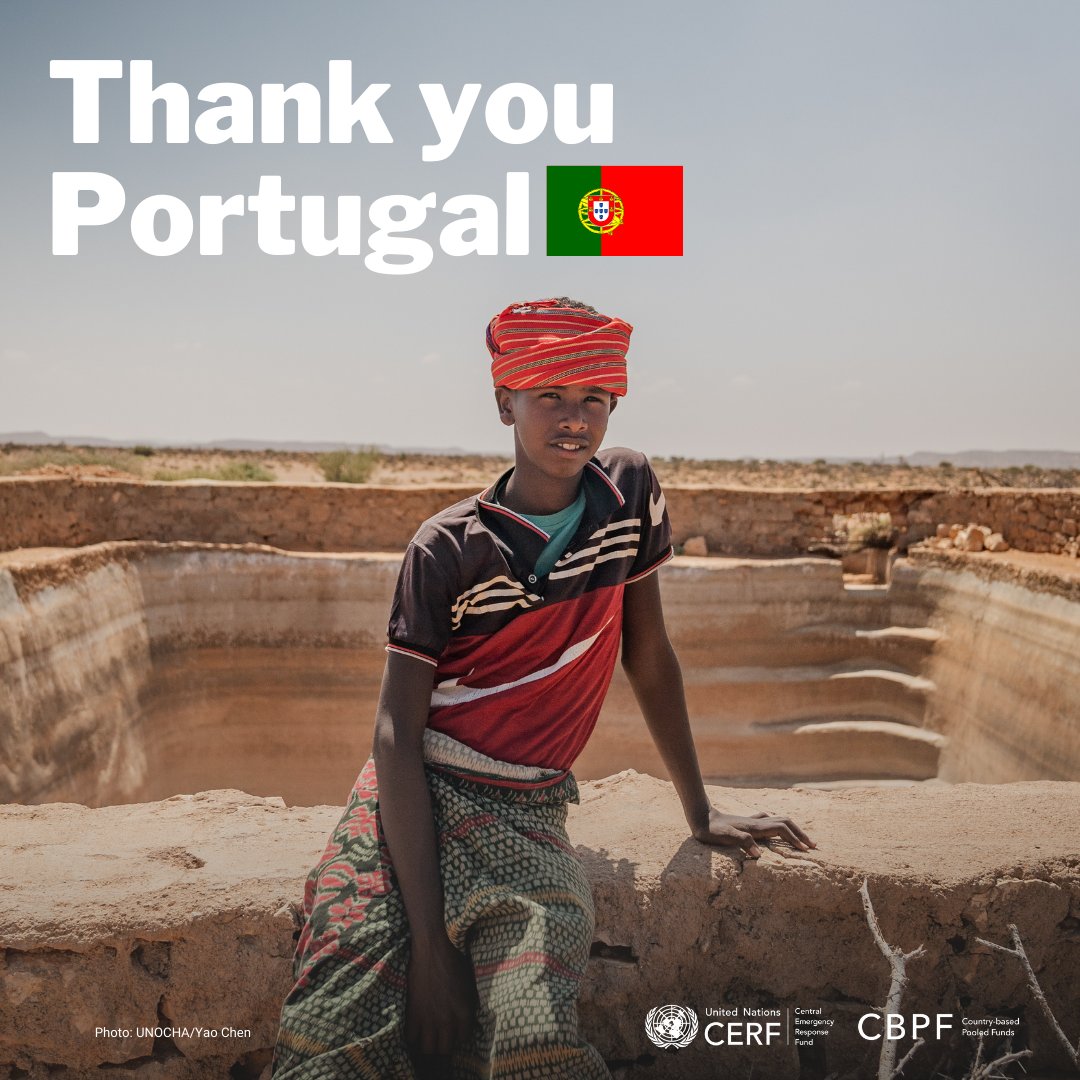 #OCHAthanks Portugal🇵🇹 for your generous support to @UNCERF and @CBPFs in Somalia and Ethiopia. Your support means we can assist millions of people in urgent humanitarian need. Together, we #InvestInHumanity #CooperaçãoPortuguesa