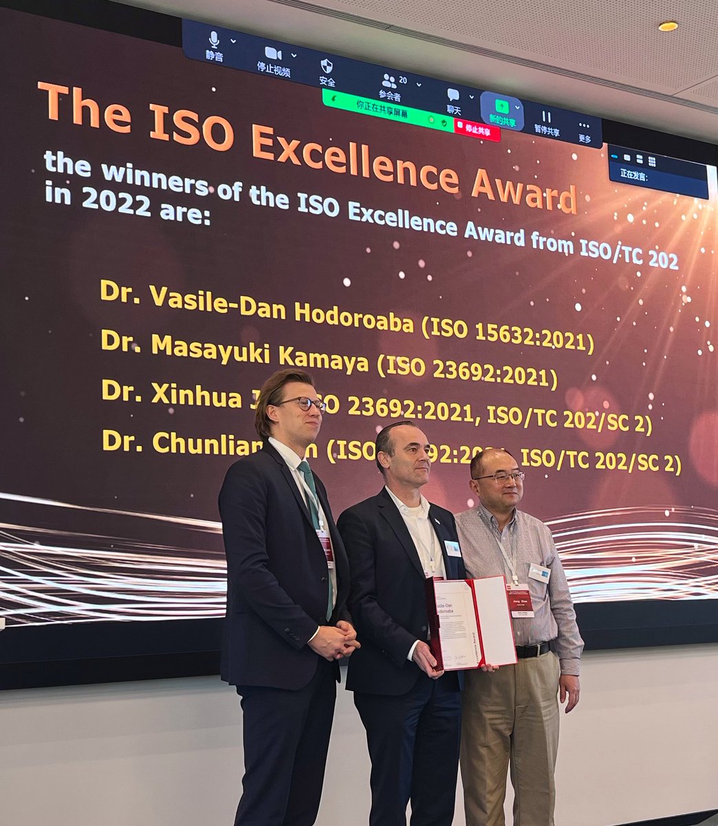 Good to be around when a colleague gets an award for his important and ongoing work in standardization. Congratulations, Dan! <a href="/ChemSurf/">SurfChem@BAM</a> <a href="/MatChIng_BAM/">MatChIng</a> <a href="/BAMResearch/">BAM_DE</a>  Thank you for hosting us @DIN_Norm