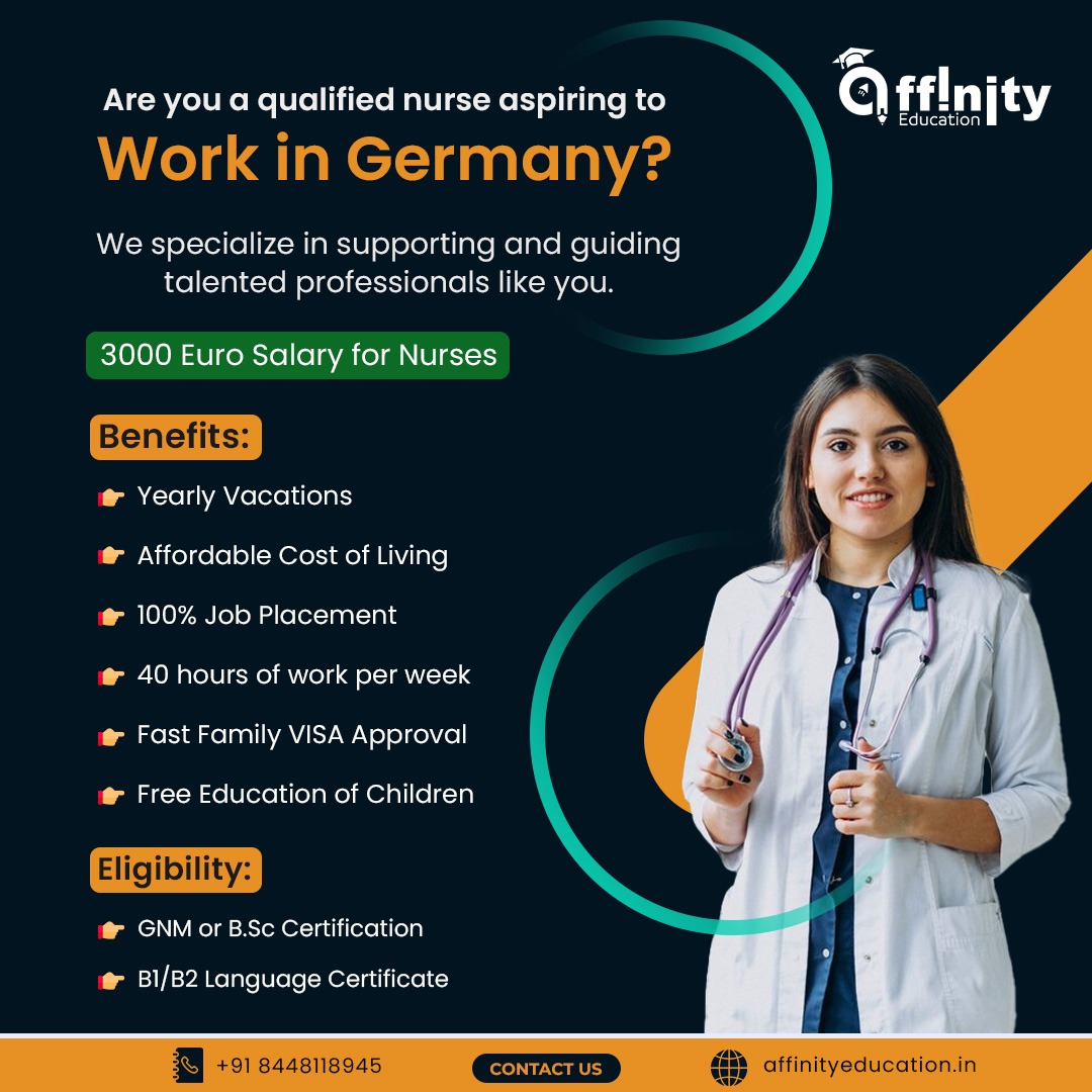 👩‍⚕️ Dreaming of a nursing career in Germany? We've got your back! 🌍
#NurseInGermany #HealthcareProfessionals #JobOpportunity #WorkInGermany #CareerDevelopment #VisaApproval #NursingLife #EducationForAll #DreamJob #ApplyNow #WorkAbroad 🌐