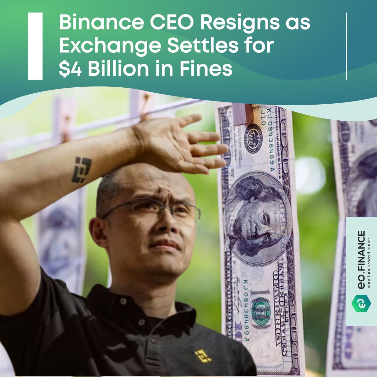 eofinance's tweet photo. Binance's CEO, Changpeng Zhao, resigned following his guilty plea to US anti-money laundering charges. This marks the second crypto leader ousted by US prosecutors in under a month. The exchange is confronted with a $4 billion fine.

Mine Crypto Free: https://t.co/zDGWFKboI8 https://t.co/ACuCl1pcUj