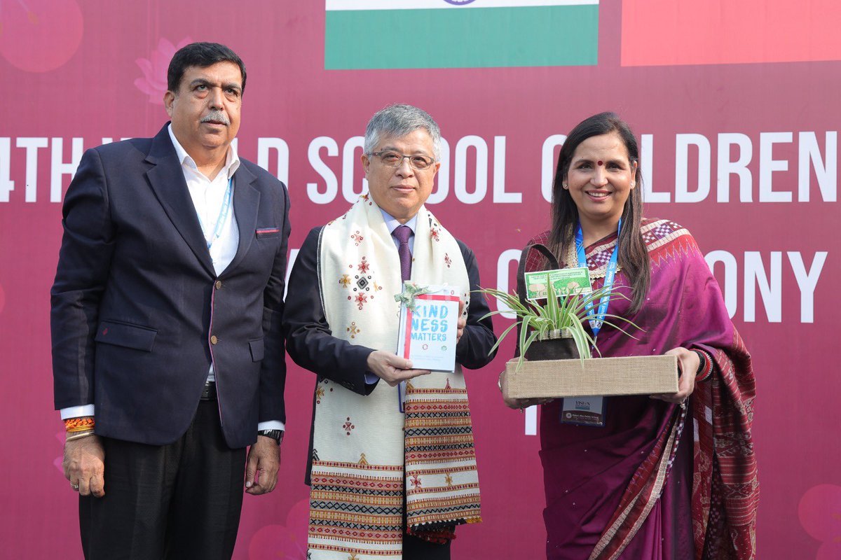 An afternoon with Taiwan’s Deputy #EducationMinister, Ambassador Ger, Taiwanese Delegates, AICTE representatives, dearest friends &amp; colleagues across Delhi &amp; awardee students at Mount Abu Public School. 

Proud to host the Taiwanese delegation led by Hon’ble Minister at 54th