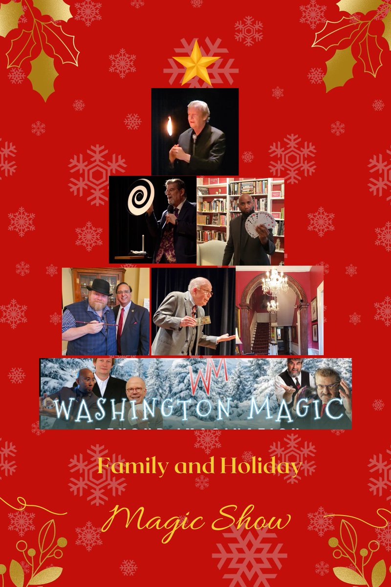 Our December 13th show is for the whole family!

Join us to make your holidays *magical* 

Event includes hors d'oeuvre, cocktails and is held in one of DC's most beautiful historical buildings.

washingtonmagic.com