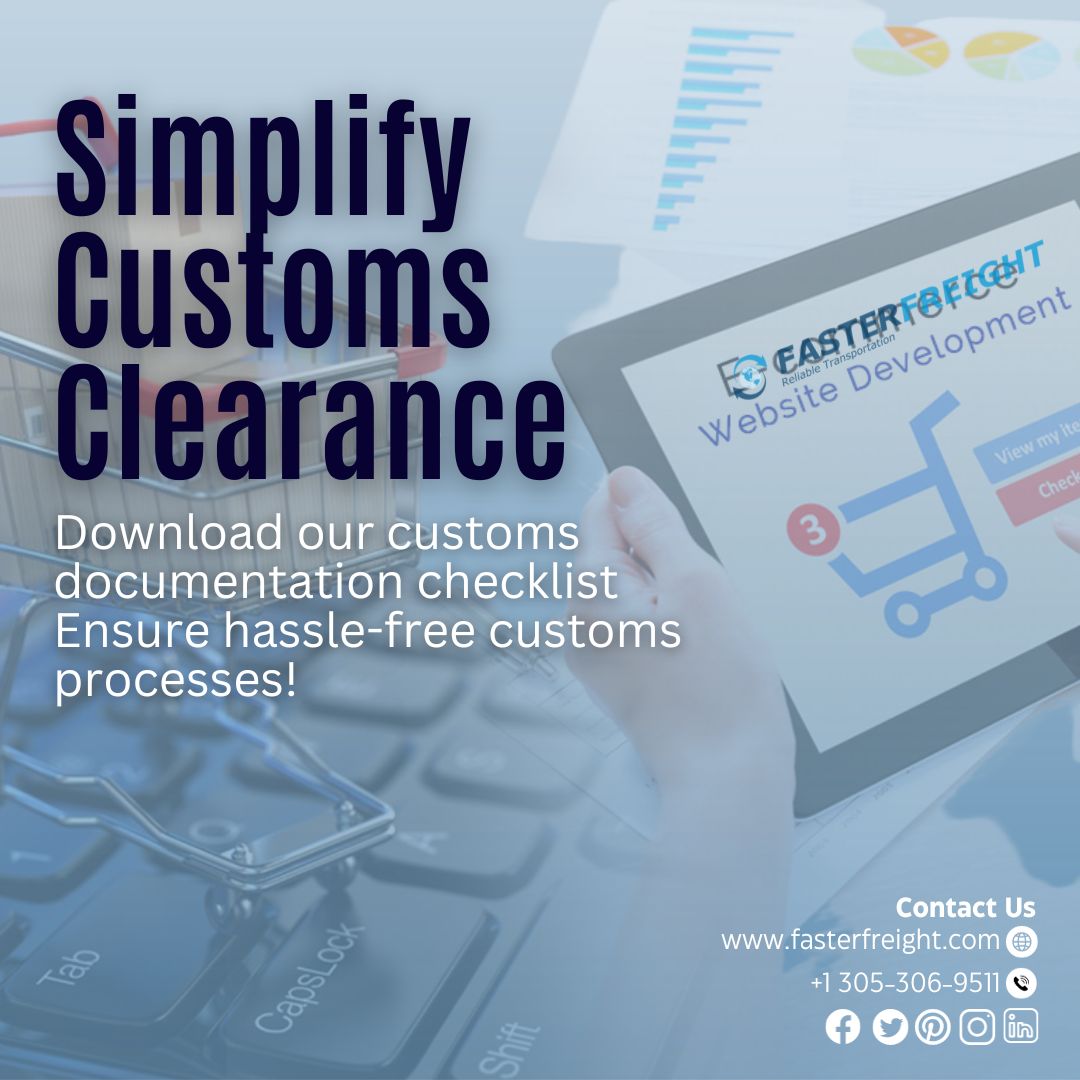 faster_freight's tweet photo. Download our Customs Documentation Checklist now and breeze through the process hassle-free. Faster Freight - Your reliable partner for seamless end-to-end freight forwarding services. Air, Ocean &amp; Ground transportation tailored just for you! 🌐✈️🚚

#fasterfreight https://t.co/tgsG6AGggn