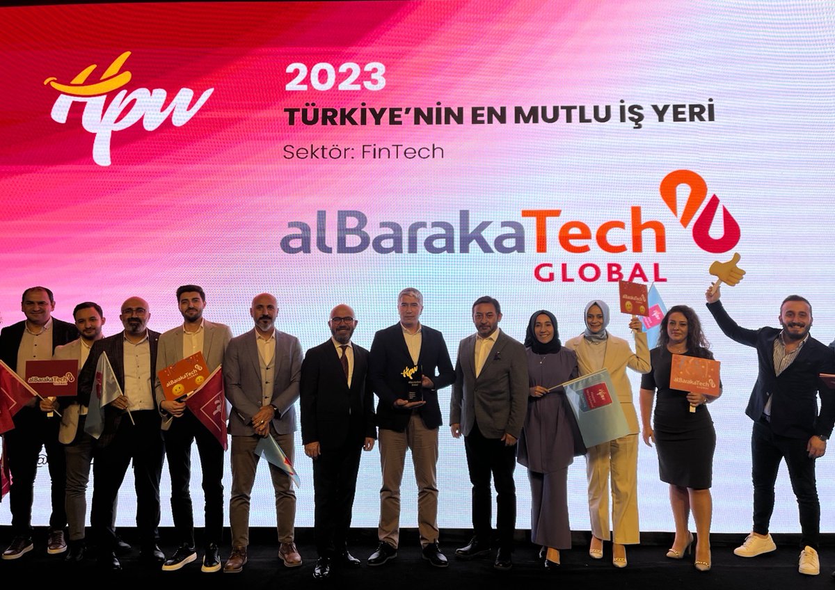 AlbarakaTech's tweet photo. Mutluysak sebebi var! 😊

Happy Place to Work tarafından düzenlenen Türkiye’nin En Mutlu İşyerleri Araştırmaları sonucunda “Fintek” kategorisinin en mutlu’su olduk.🎉
İnsanı merkeze, başarı ve güveni odağına alan araştırmada bu birinciliği fazlasıyla hak ettik; çok mutluyuz.. https://t.co/eaFpFwLPWE