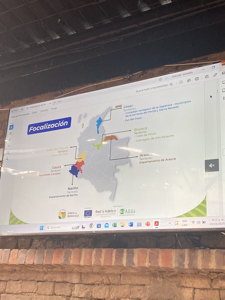 RedAdelco's tweet photo. Hoy estamos con @MenghiniEU Jefe de Cooperación de la @UEenColombia y @yamilabdala oficial de Cooperación, junto con Gerentes de ADEL, socializando avances, logros y resultados del proyecto #ComercioConIdentidadLocal y la estrategia comercial #Terranía #ConLaSociedadCivil 🇪🇺🇨🇴 https://t.co/qiVMFHqGaz