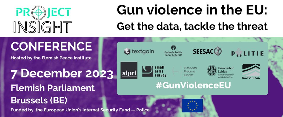 Sessions on topics including criminal, #drugs -related & domestic firearms violence, firearms trafficking as well as the launch of a new online knowledge platform to better map #GunviolenceEU. ✅Sign up now & join us in #Brussels on Dec. 7: vlaamsvredesinstituut.eu/en/events/proj…
