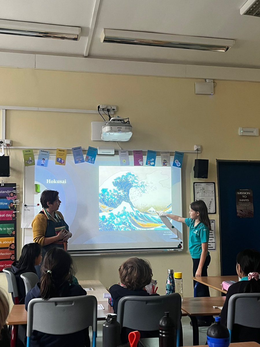 Thank you to <a href="/SharonCulek/">Sharon Culek</a> for coming from senior school to inspire the Year 5 students as they work through their art projects. After speaking to a true artist, they are very excited to get started on their collaborative piece of art work. 🌟 #alwayslearning #inspire