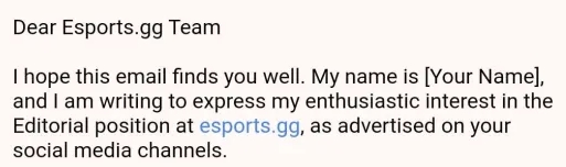 MalystryxGDS's tweet photo. Note to future applicants, proofreading is vital 🤝

My name is [Your Name]😅 https://t.co/q0DZGh8uKI