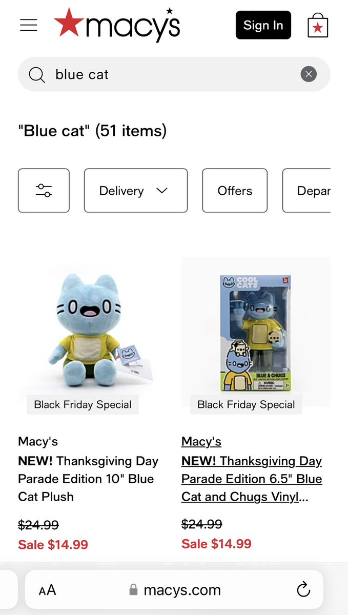 You can order new <a href="/coolcats/">Cool Cats</a> plush and vinyl figure on <a href="/Macys/">Macy's</a> site right now! macys.com/shop/search?ke…