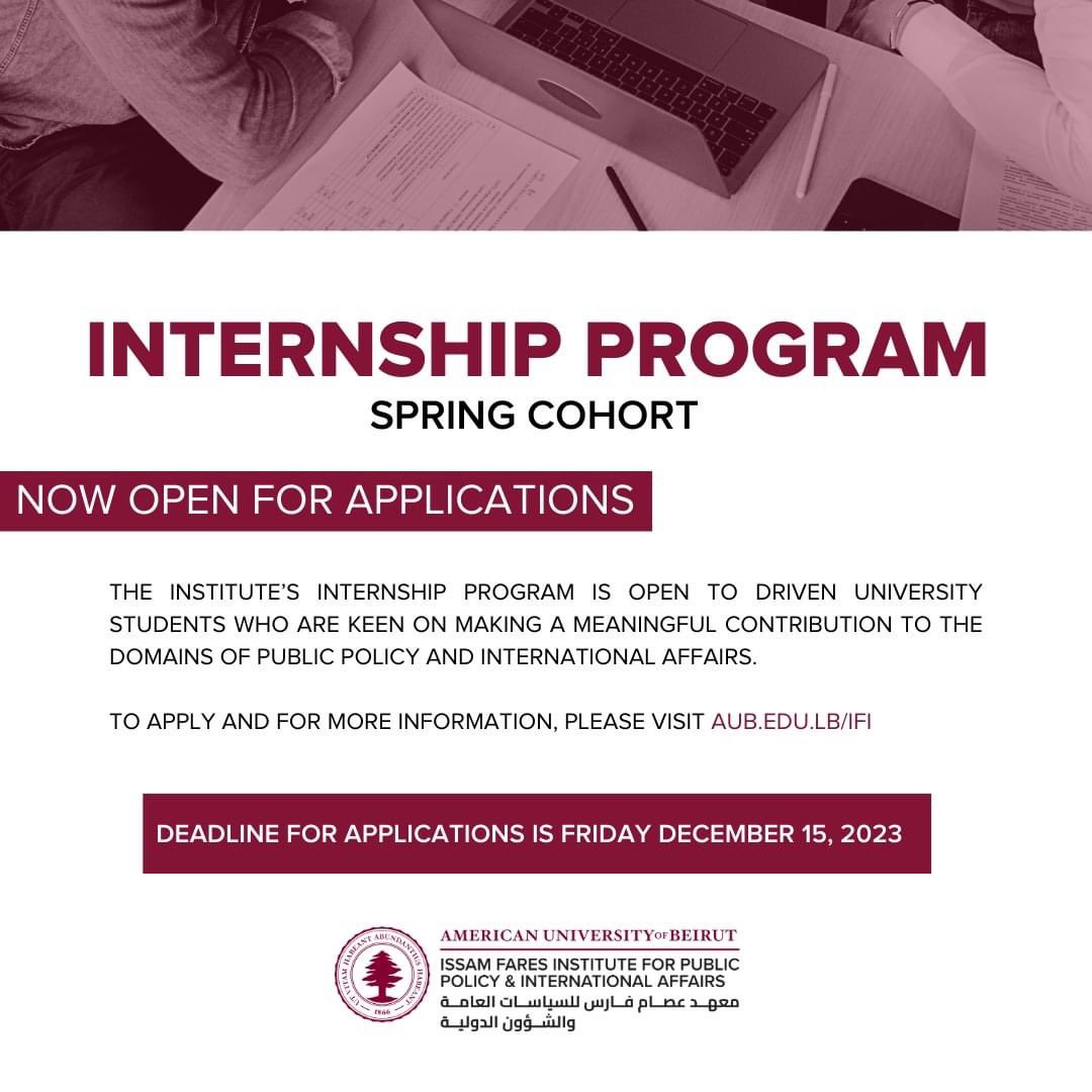 jobahout's tweet photo. Want to earn a 1st professional experience in the world of #Policy_Research?
@ifi_aub offers you this opportunity, within its «#Internship_Program»!
Apply for joining the coming #Spring_Cohort; more on the below link👇🏻 https://t.co/S85gYUG2MV