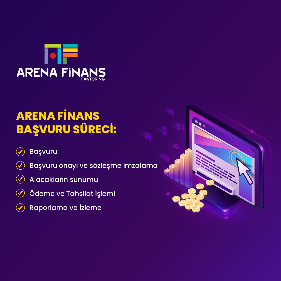 Arena Finans’ta Başvuru Süreci:

• Başvuru
• Başvuru onayı ve sözleşme imzalama
• Alacakların sunumu
• Ödeme ve Tahsilat İşlemi
• Raporlama ve İzleme

#arena #arenafinans #arenafinansfaktoring #faktoring #finansman #nakitakışı #finans #finance #kobi #nakitihtiyaci #cek