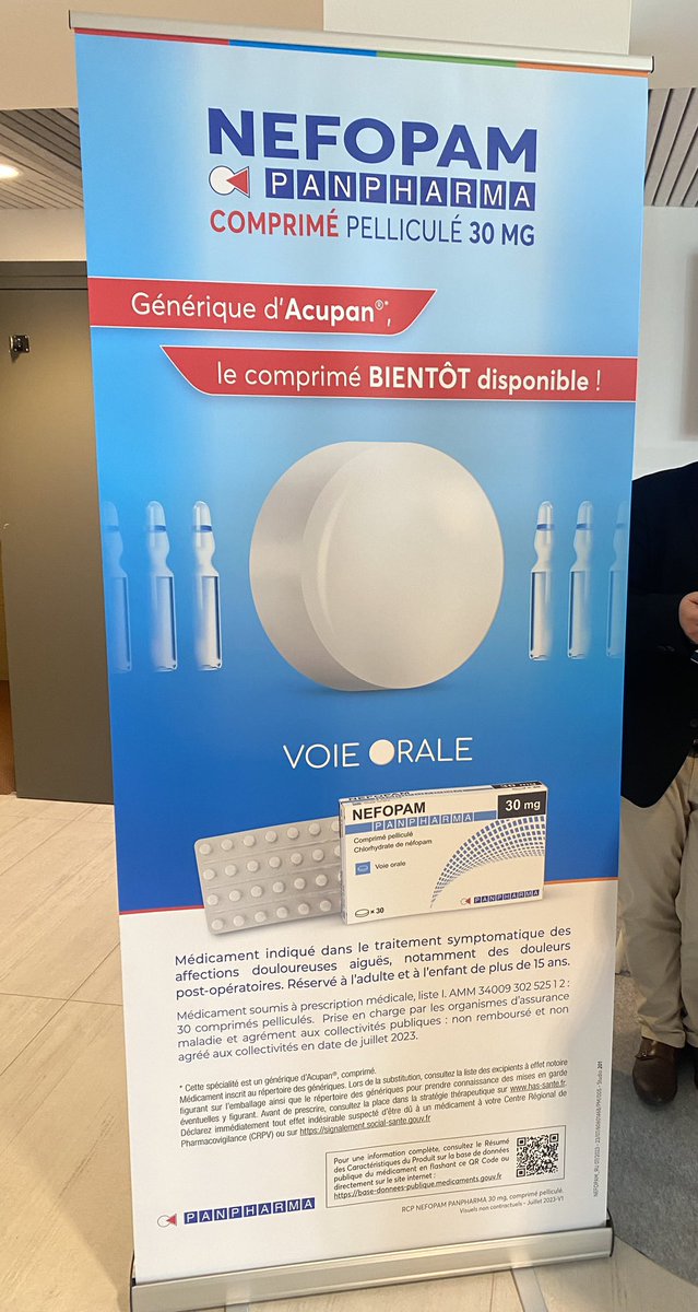 Au congrès de la <a href="/SFETD_Douleur/">SFETD</a> j’apprends sur un stand labo qu’il va y avoir un comprimé de nefopam fin janvier 2024 dispo en France !