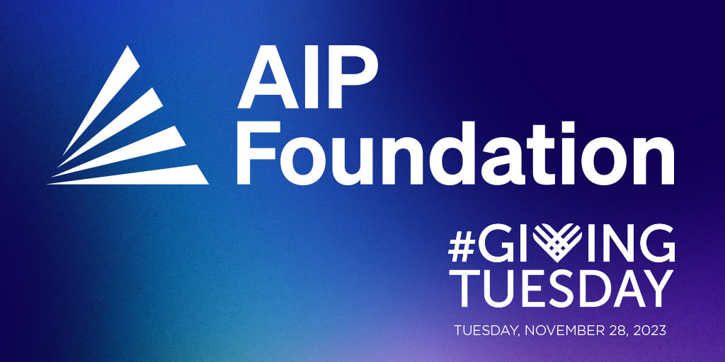 Join us in empowering physical scientists through AIP Foundation this #GivingTuesday. Your support is at the heart of championing diversity, preserving the history of physics, and fostering the next generation of physicists. ⚛️ Give today: bit.ly/AIPF-GivingTue…