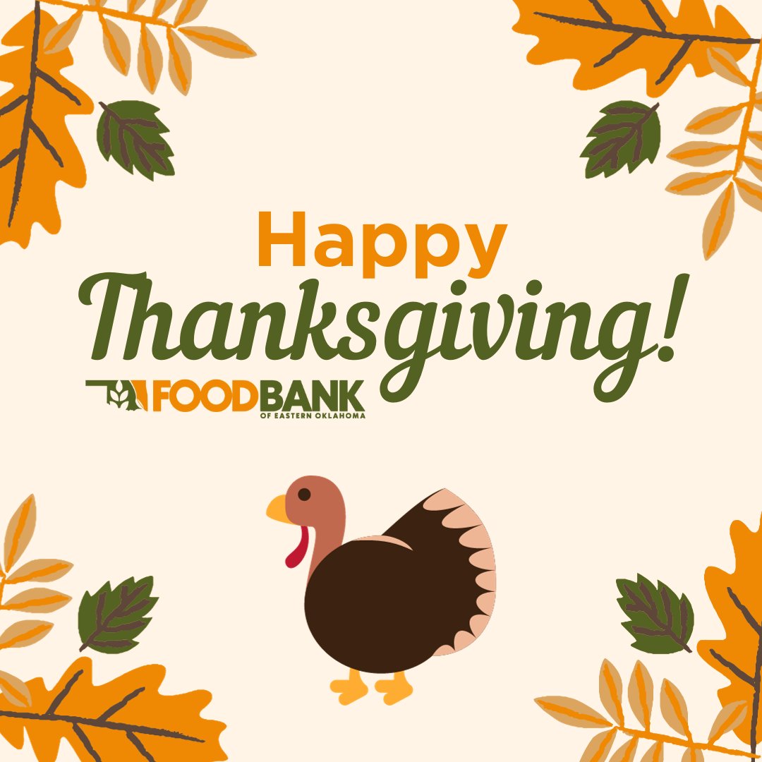 okfoodbank's tweet photo. Happy Thanksgiving from the Food Bank! We hope your holiday is full of thankfulness and time spent with family and friends 🦃 🍽️🍂
-
The Food Bank will be closed November 23rd and 24th in observance of the holiday. If you are in need of immediate assistance, please dial 211. https://t.co/O5MJVCtcxb