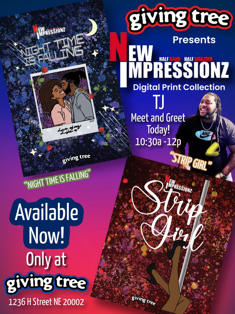 GivingTree1236's tweet photo. Meet and Greet with TJ from @NEWIMPRESSIONZ today 10:30-12! https://t.co/psVwZmozeq