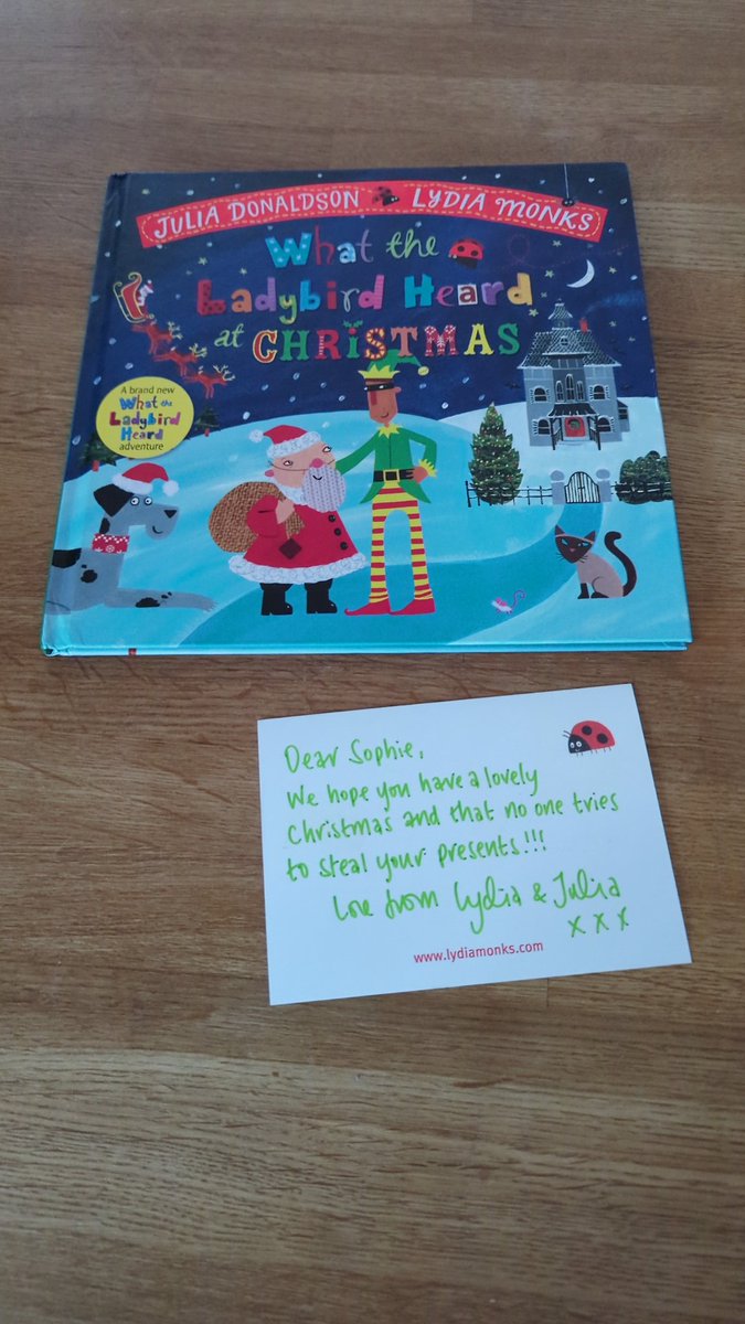 It's beginning to feel like a Christmas tradition, when the postman delivers books won in the @ChildrenInRead auction. 
We were lucky today to receive this wonderfully personalised book from none other than Julia Donaldson and the supremely talented @LydiaMonks 
❤️❤️❤️