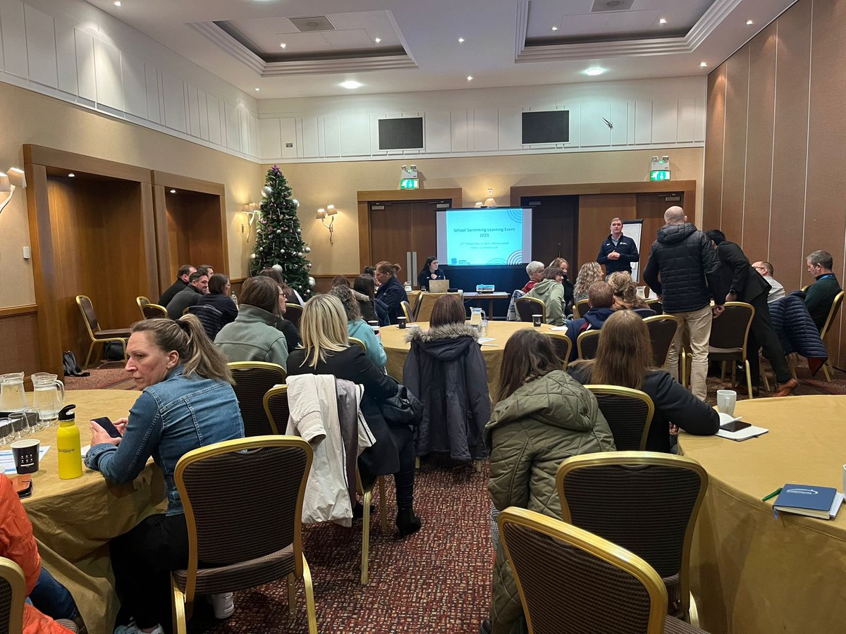 ScottishSwim's tweet photo. This afternoon the conference split in two, with Aquatics Development Manager Erin Cummins and Aquatics Partnerships Manager Gordon Hunter delivering a School Swimming Event - looking at the learnings from pilot areas over the past year ๐
#NFConference #LearnToSwim https://t.co/DQtAfsqbQC