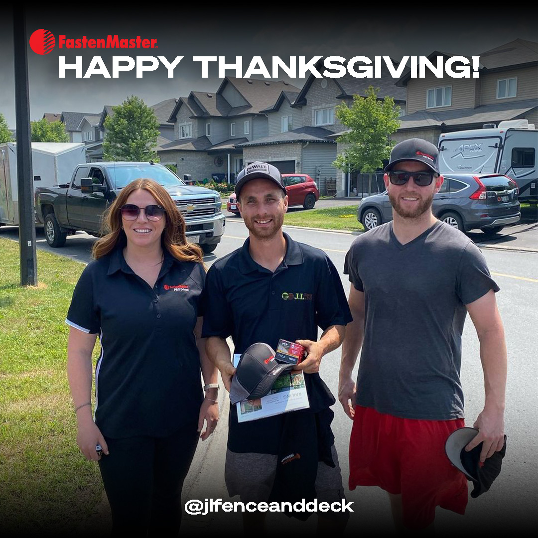 FastenMasterPro's tweet image. Happy Thanksgiving from FastenMaster!

We&apos;re thankful for all the PRO builders who value craftsmanship and quality in everything they do!

What are you thankful for?

#FastenMaster #FastenMasterPRO #PRODriven #Thanksgiving