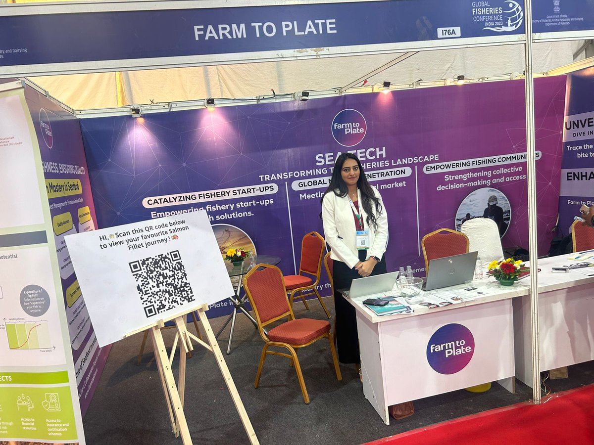Farm to Plate from Hyderabad is showcasing their products at Global Fisheries Conference India 2023 Exhibition at Gujarat Science City, Ahmedabad. #GFCIndia2023 #FishForFuture #PMMSY #MSJA #Fisheries4India