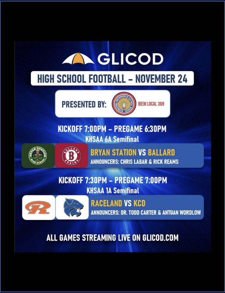 WordlowSr's tweet photo. Tune in Friday as I will be Broadcasting live playoff action from Kentucky Country Day High School, alongside Dr. Todd Carter.  KCD will be hosting Raceland in a highly anticipated 1A semifinals matchup.  Have a Happy Thanksgiving! https://t.co/MMEwBVdDDT