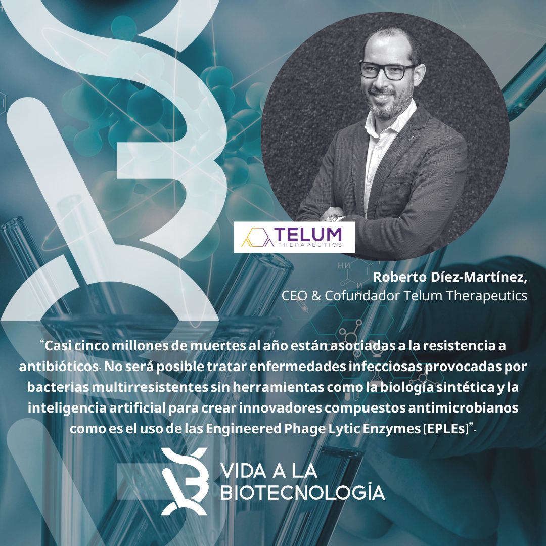 AseBio - Asociación Española de Bioempresas (@asebio) on Twitter photo "No será posible tratar enfermedades infecciosas provocadas por #BacteriasMultirresistentes sin herramientas como la biología sintética y la inteligencia artificial"
Roberto Díez-Martínez, CEO <a href="/Telum_Tx/">Telum Therapeutics</a>, ya se ha sumado a #VidaALaBiotecnología
🤝¡Únete!: vidaalabiotecnologia.com "No será posible tratar enfermedades infecciosas provocadas por #BacteriasMultirresistentes sin herramientas como la biología sintética y la inteligencia artificial"
Roberto Díez-Martínez, CEO <a href="/Telum_Tx/">Telum Therapeutics</a>, ya se ha sumado a #VidaALaBiotecnología
🤝¡Únete!: vidaalabiotecnologia.com