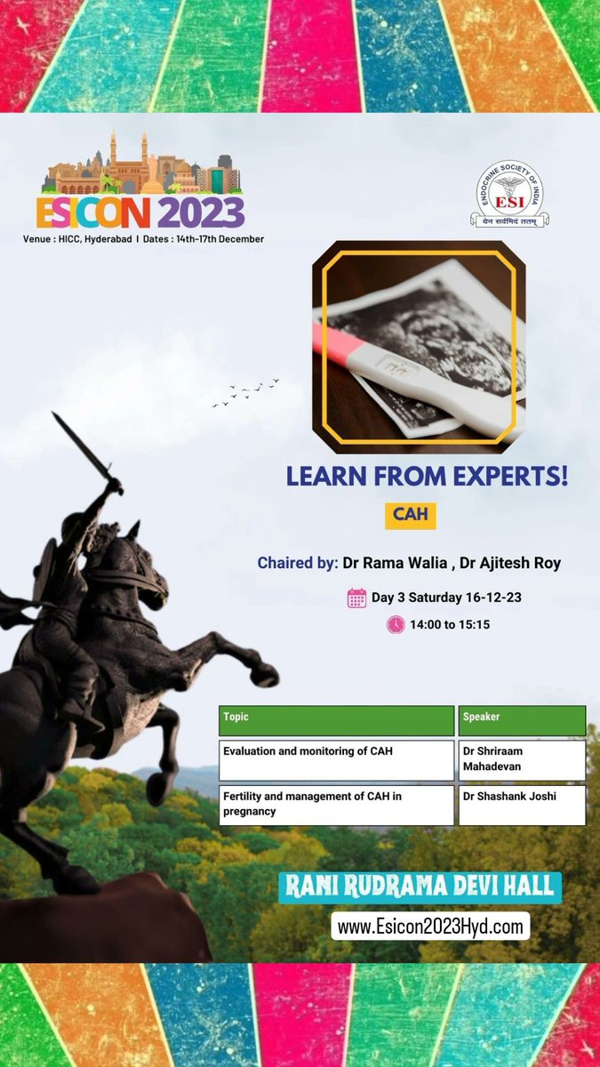 Geared up n thrilled to welcome you all to enrichment of knowledge with the right balance of learning, fun and entertainment at #ESICON2023 #Hyderabad 📢 🤝📫 Please visit esicon2023hyd.com for program schedule @AskDrShashank @dr_rsantosh @SAFES_endocrine @deepduttaendo