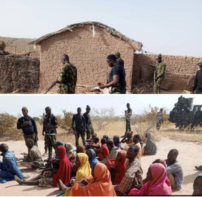 Realonline66265's tweet photo. The Nigerian Army reports on the successful rescue operation conducted by the troops of Operation HADARIN DAJI in Sokoto State, Nigeria. Led by Major General Godwin Mutkut, the operation targeted terrorists' hideouts in Tangaza LGA.

 As a result....,....
https://t.co/o1O3foxC7Z https://t.co/2Te0IVmRG1