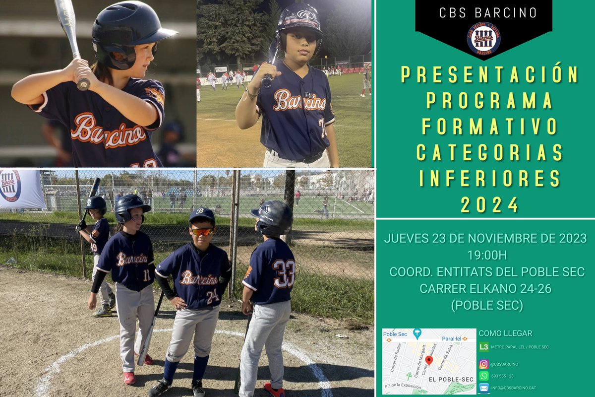 Jueves 23 de noviembre, PRESENTACIÓN DEL PROGRAMA FORMATIVO PARA LAS CATEGORÍAS INFERIORES 2024.
Asistencia abierta al público, accede al formulario y no dejes pasar la oportunidad. 
forms.gle/L13EEAJNEgXpT3…