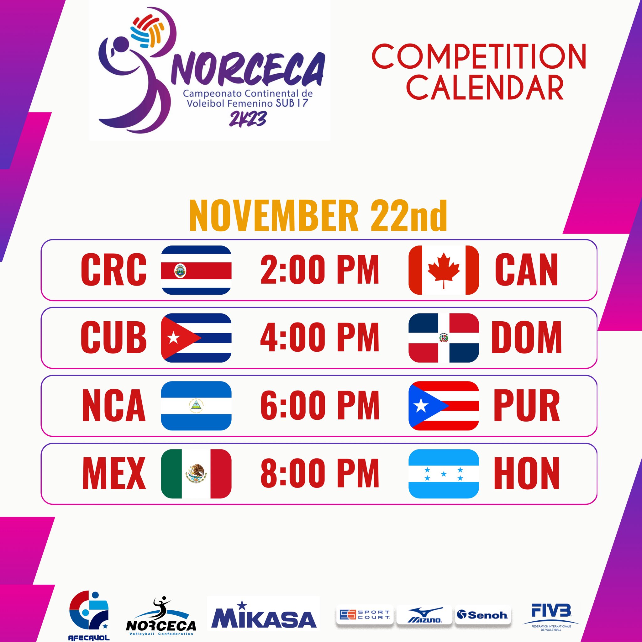 Norceca 2024 Calendar Dynah Gunilla