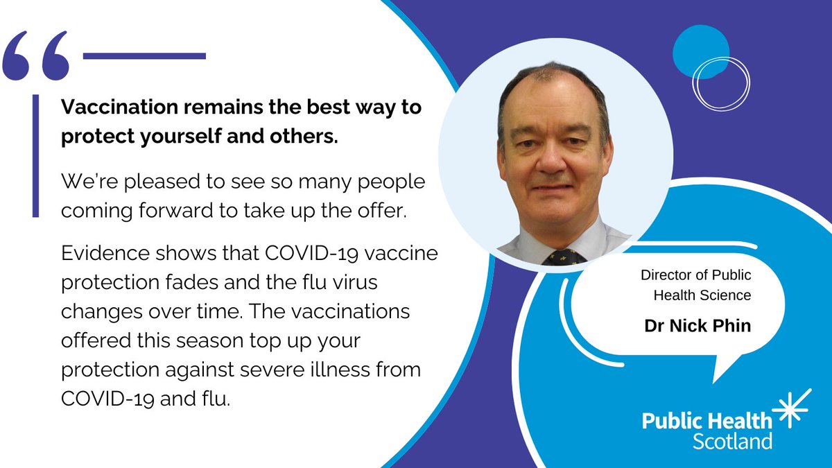 Those that have not yet received their winter vaccinations are encouraged to come forward and make an appointment or check local arrangements. 

There are a range of vaccination sites available in each Health Board, with some now offering drop-ins too.

nhsinform.scot/winter-vaccine…