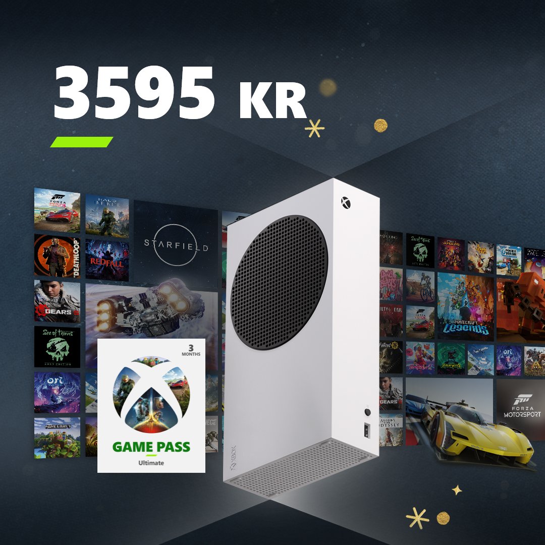 Allt du behöver för att spela – Xbox Series S och 3 månaders Xbox Game Pass Ultimate så att du kan njuta av hundratals högkvalitativa spel. Skaffa startpaketet för Xbox Series S från endast 3595 kr 🛒 xbx.lv/47LNYjY