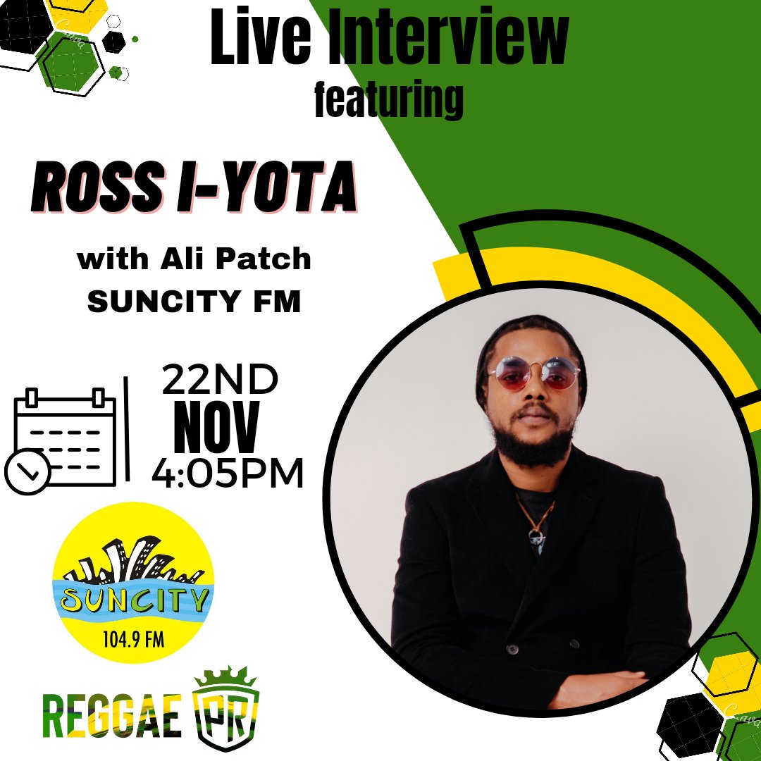 Join <a href="/rossiyota/">Ross I-Yota</a> for a live interview today on SUNCITY FM @ 4:05 pm, stay tuned for good vibes 🎯🔥
