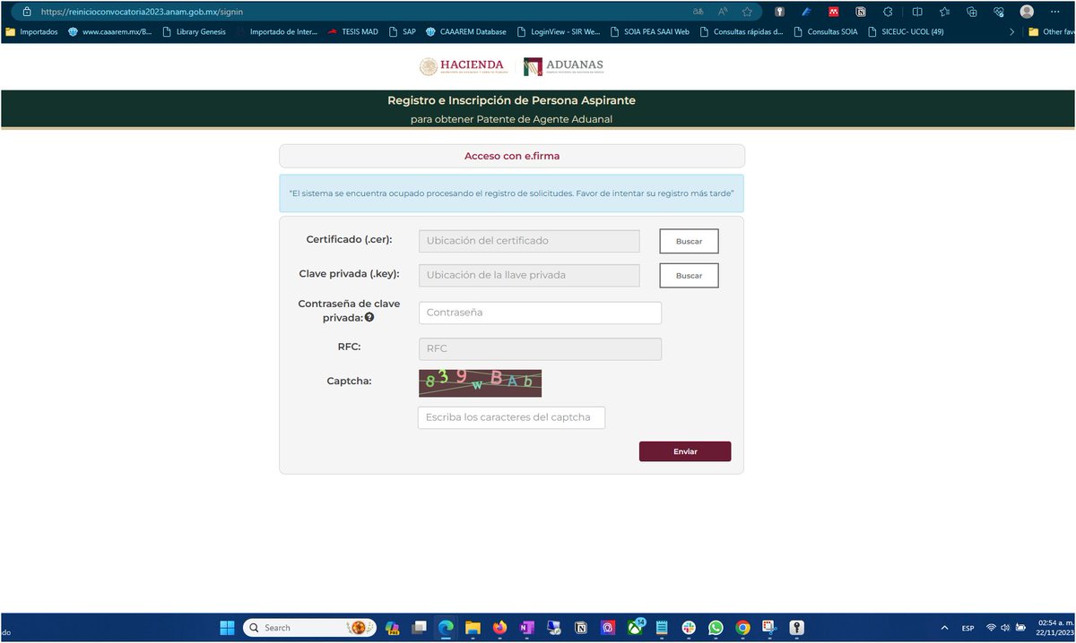 grapasos's tweet photo. @AduanasMx @Hacienda_Mexico @lopezobrador_, resulta imposible inscribirse en la web de la convocatoria ya que la página marca error en todo momento, hemos intentado desde el primer minuto de hoy, diferente navegador, diferente equipo y conexión y es inútil...apoyen a corregir el fallo https://t.co/sXvyu4ZPSS