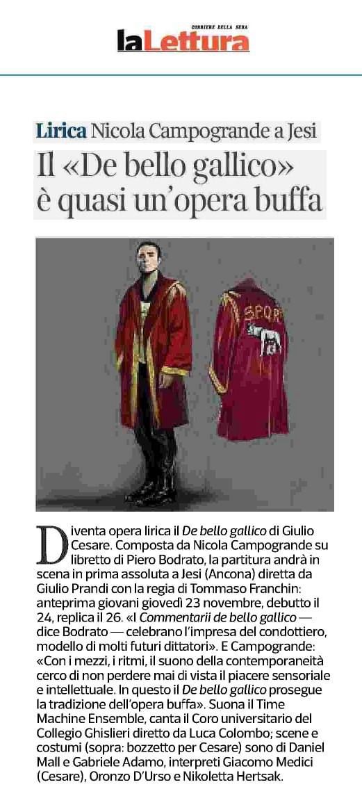 FPS Jesi (@fpsjesi) on Twitter photo RASSEGNA STAMPA
Se pensi d’esser solo in questo niente,
un brand sicuro è una risposta seria.
S.P.Q.R.
E’ tutto quel che serve!
Su La Lettura - <a href="/Corriere/">Corriere della Sera</a> di questa settimana, si parla del De bello gallico “quasi un’opera buffa”…
Scopri di più sull'opera: lirica.fondazionepergolesispontini.com RASSEGNA STAMPA
Se pensi d’esser solo in questo niente,
un brand sicuro è una risposta seria.
S.P.Q.R.
E’ tutto quel che serve!
Su La Lettura - <a href="/Corriere/">Corriere della Sera</a> di questa settimana, si parla del De bello gallico “quasi un’opera buffa”…
Scopri di più sull'opera: lirica.fondazionepergolesispontini.com