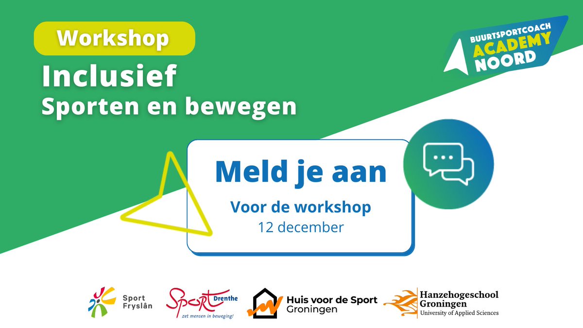 🥇 𝗪𝗼𝗿𝗸𝘀𝗵𝗼𝗽: 𝗜𝗻𝗰𝗹𝘂𝘀𝗶𝗲𝗳 𝗦𝗽𝗼𝗿𝘁𝗲𝗻 𝗲𝗻 𝗕𝗲𝘄𝗲𝗴𝗲𝗻

Reflecteer tijdens de workshop over denkwijze, samenwerking en inclusiviteit in sport. Nadruk op diversiteit, toegankelijkheid en een warm welkom voor iedereen.

Meer informatie ⬇️
bscacademynoord.nl/scholings_aanb…