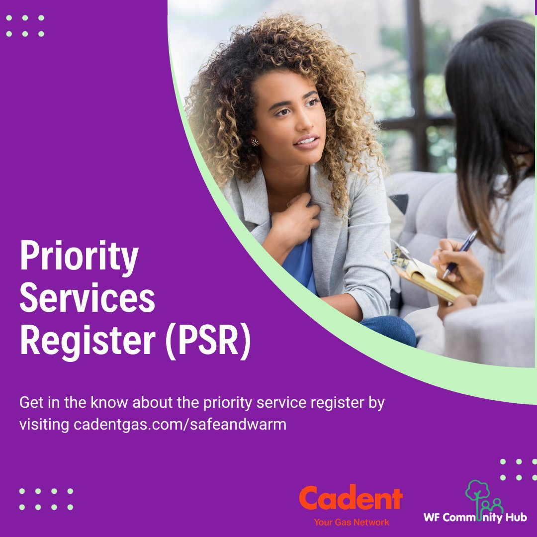 wfchub's tweet photo. The Priority Service register (PSR) is free, easy to join and gives extra support to those who need it. Find out more about the extra support offered by @CadentGasLtd
https://t.co/aThkGPe8qs https://t.co/mMcmahsBcO