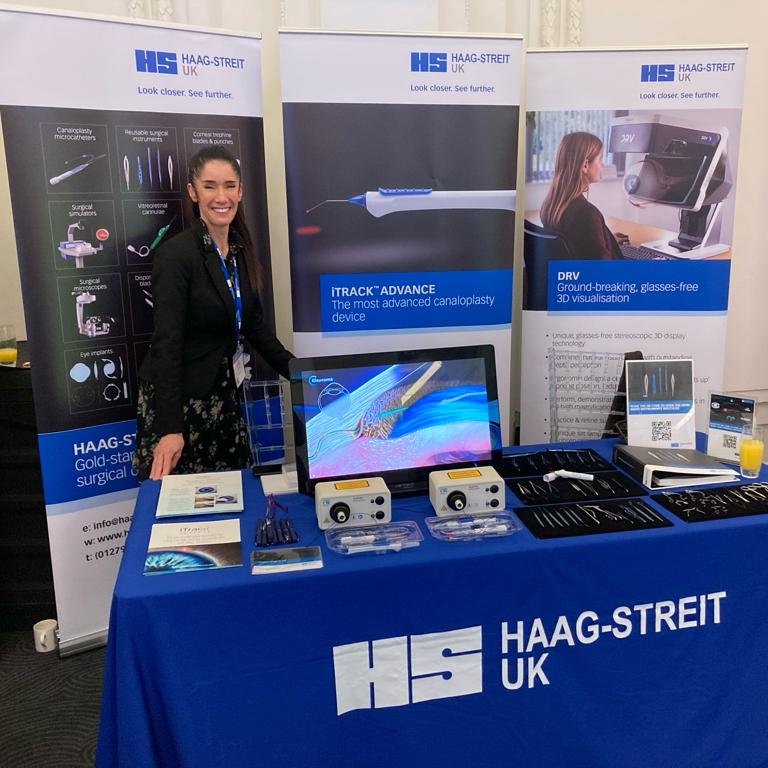 HS-UK is all set up at the UKEGS meeting this morning. We will be offering iTrack Advance dry labs on our stand at the event, using the fantastic DRV, which offers glasses-free stereoscopic 3D visualisation. #UKEGS #HSUKevents #glaucoma #ophthalmology @NovaEyeMedical @glaucoma_uk