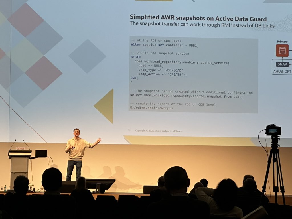 Samuel Campos (@oraclesach) on Twitter photo Learning about all new features of Oracle DB 23c with <a href="/ludodba/">Ludovico Caldara</a>! <a href="/oracleace/">Oracle ACE Program</a> <a href="/DOAGeV/">DOAG e.V.</a> Learning about all new features of Oracle DB 23c with <a href="/ludodba/">Ludovico Caldara</a>! <a href="/oracleace/">Oracle ACE Program</a> <a href="/DOAGeV/">DOAG e.V.</a>