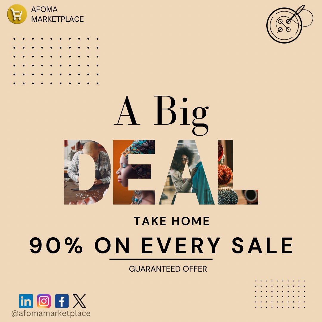 afomamarket's tweet photo. Maximize your earnings! Sellers take home a whopping 90% on every sale. Join our waitlist and turn your passion into profit today! 💰

Sign up at https://t.co/bYM44GyulE

#handmade #web3 #decentralized https://t.co/85h4pDqy9x
