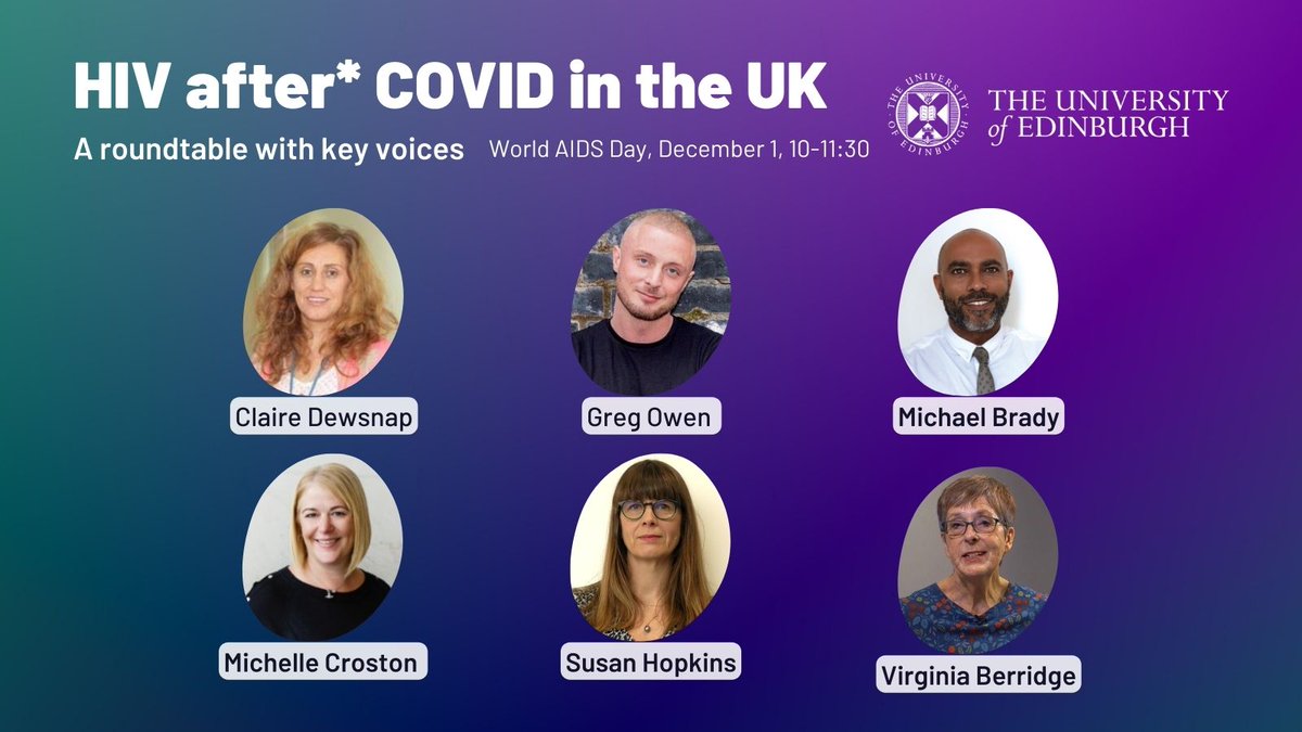 🚨 #WorldAIDSDay EVENT: What is the future of HIV after COVID? 💻Zoom, Friday Dec. 1, 10-11:30am Tickets going FAST: bit.ly/40EQRAI @cmvm_research @EdinUniUsher @edin_EID