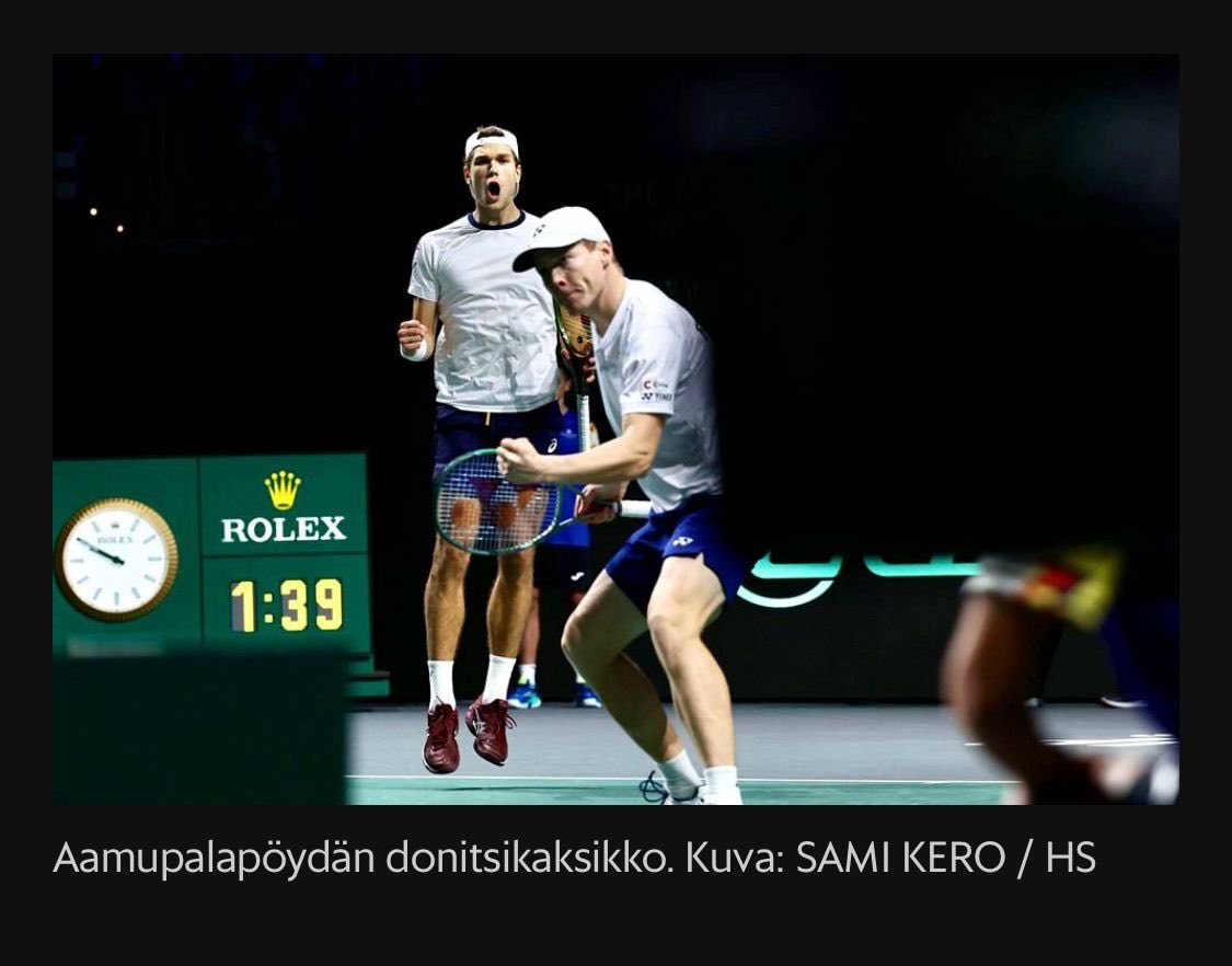 These guys are just phenomenal @harriheliovaara #ottovirtanen 🎾💪, with #jarkkonieminen as the mastermind 🇫🇮@DavisCup