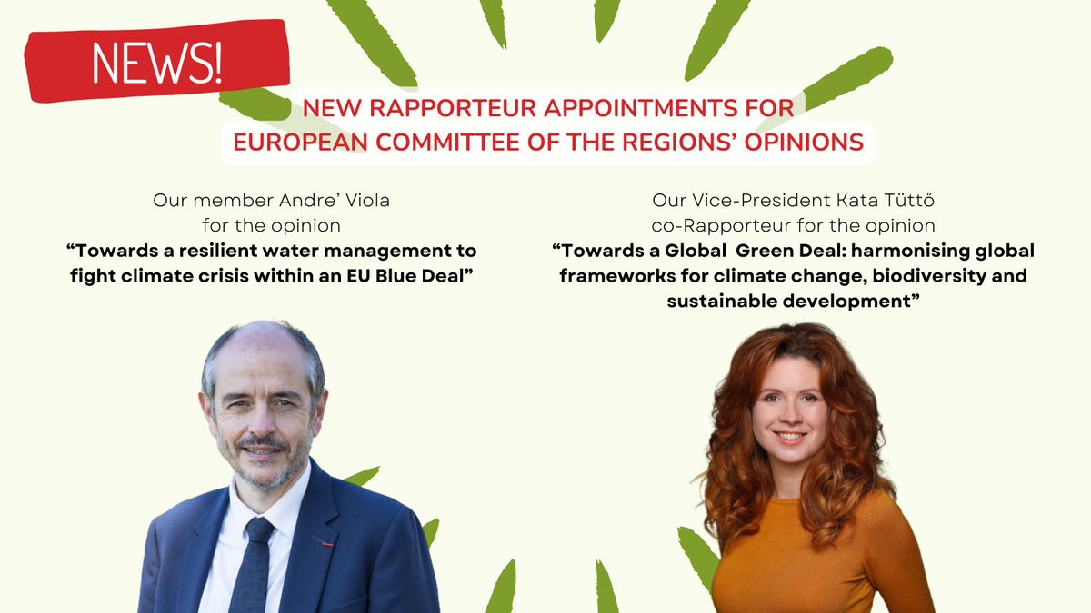 @EU_CoR @AlisonGilliland @KTutto @AriannaCensi @andreviola11 @Luca_Menesini @NadiaPellefigue @carinlidman @yonnecpolet @FEPS_Europe 👏 Congrats on the @EU_CoR appointments of our members @ktutto and @andreviola11 for key opinions for the future of the EU #GreenDeal. #BlueDeal #SDGs #COP29