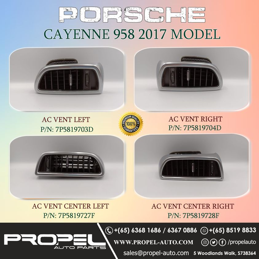 propelauto's tweet photo. Porsche Cayenne 958 Dash AC Vents available at #ReadyStock
Ping us & Replace your broken vents😎👇
#Porsche #Cayenne958 #Acvent #DashVent #7P5819703d #7P5819704d #7P5819727F #7P5819728F #PremiumQuality #UsedItems #Secondhandparts #PropelAutoParts #Airconvent #Centervent #SG https://t.co/mFlkIoLUVt